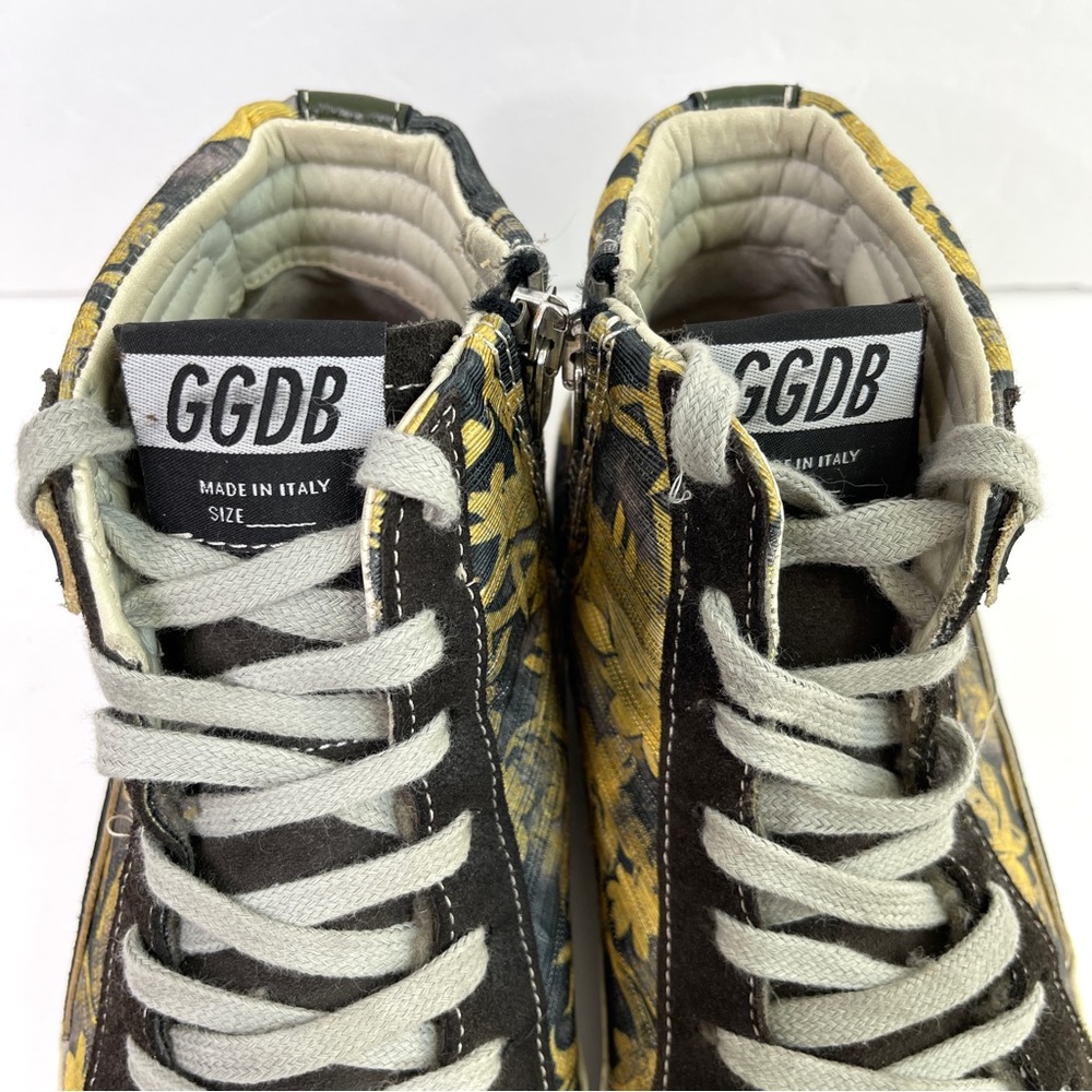GOLDEN GOOSE Black Yellow Field Slide Sneakers Rare Size 37 - Picture 6 of 15